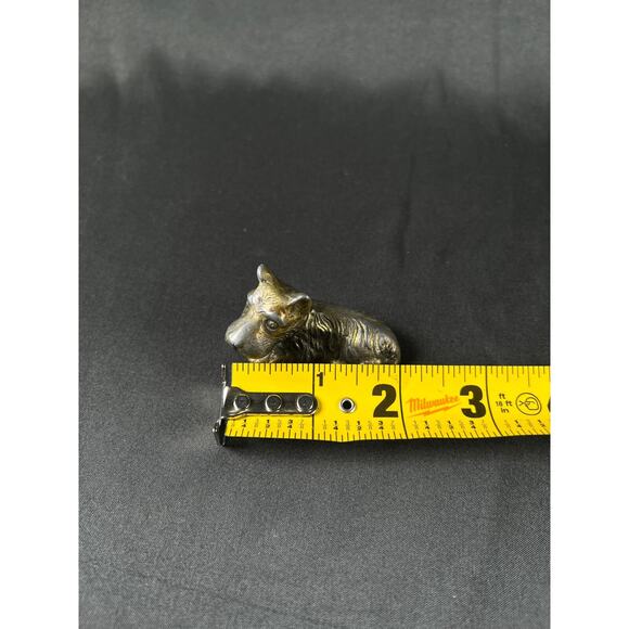 VTG brass PEWTER figurine statue HIGHLAND SCOTISH TERRIER DOG MINIATURE JAPAN - Picture 6 of 7